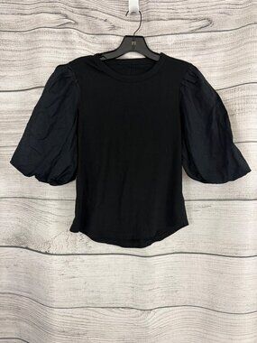 Veronica Beard Retta Black Short Sleeve T-Shirt